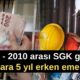 1999 - 2010 arası SGK girişi olanlar! Tablo belli oldu! 5 yıl erken emeklilikte engeller kalkıyor