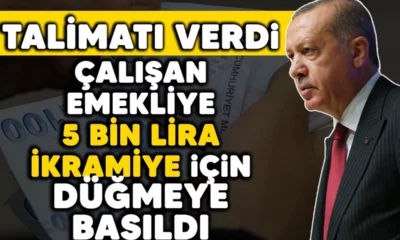 Cumhurbaşkanı Erdoğan'dan Çalışan Emeklilere Müjde! 5 Bin TL İkramiye Geliyor!